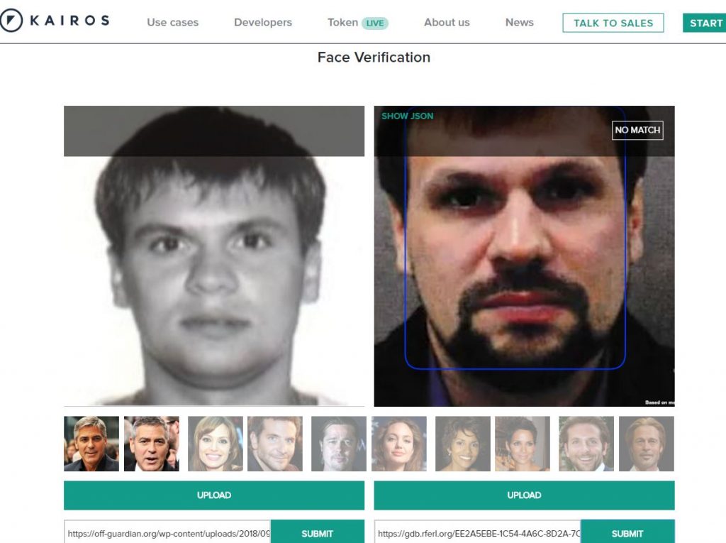 Online program za prepoznavanje lica Kairos veli jasno da ovo nisu dvije iste osobe.
